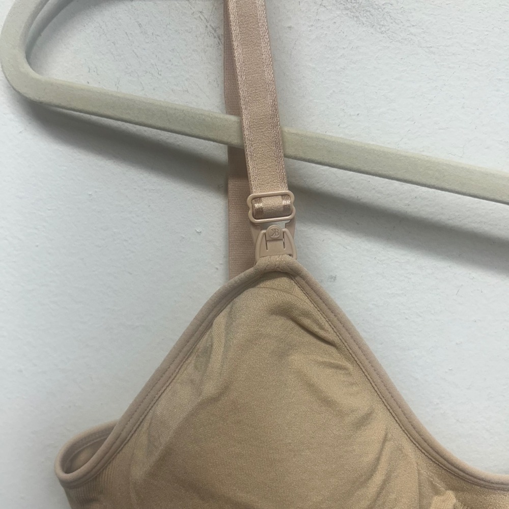 KB Nursing Maternity Bra Seamless Comfort Support Lightly Padded Beige Medium - Picture 3 of 8